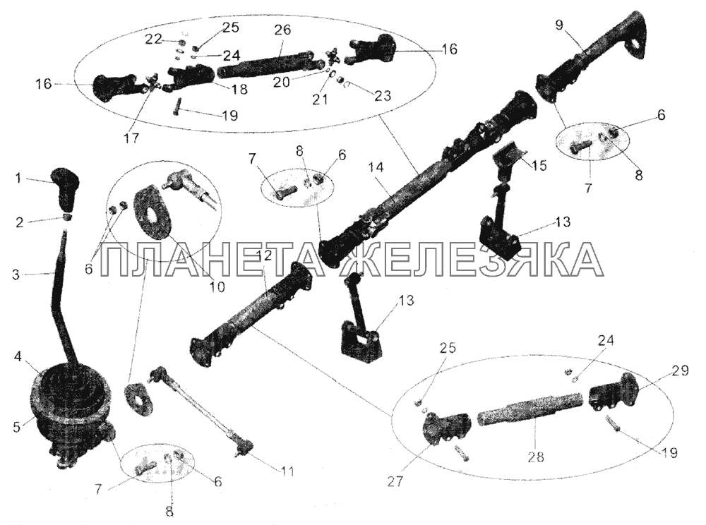 Установка привода коробки передач МАЗ-105